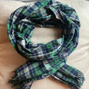 Scotch & Soda plaid scarf 75" long, 23" wide, blue green red